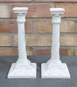 2 Royal Worcester Porcelain Neo-Classical Column Candle Holders (RM) - Picture 1 of 19