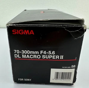 Sigma DL Macro Super II 70-300mm f/4.0-5.6 Lens for Sony. Filter size 58. Used - Picture 1 of 9