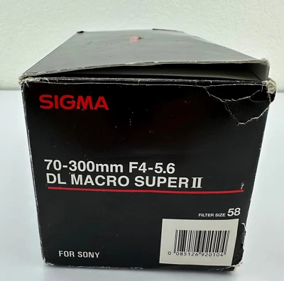 Sigma DL Macro Super II 70-300mm f/4.0-5.6 Lens for Sony. Filter size 58. Used - Image 1 of 4