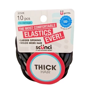 Scunci 10 Piece the Most Comfortable Elastics Larger Opening Holds more Hair - Picture 1 of 3