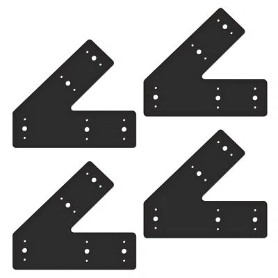 Soporte de ángulo de acero 4 piezas 10x3 pulgadas 45° - Resistente para kit de marco de madera 4x4 6x6 Foto 1 de 4