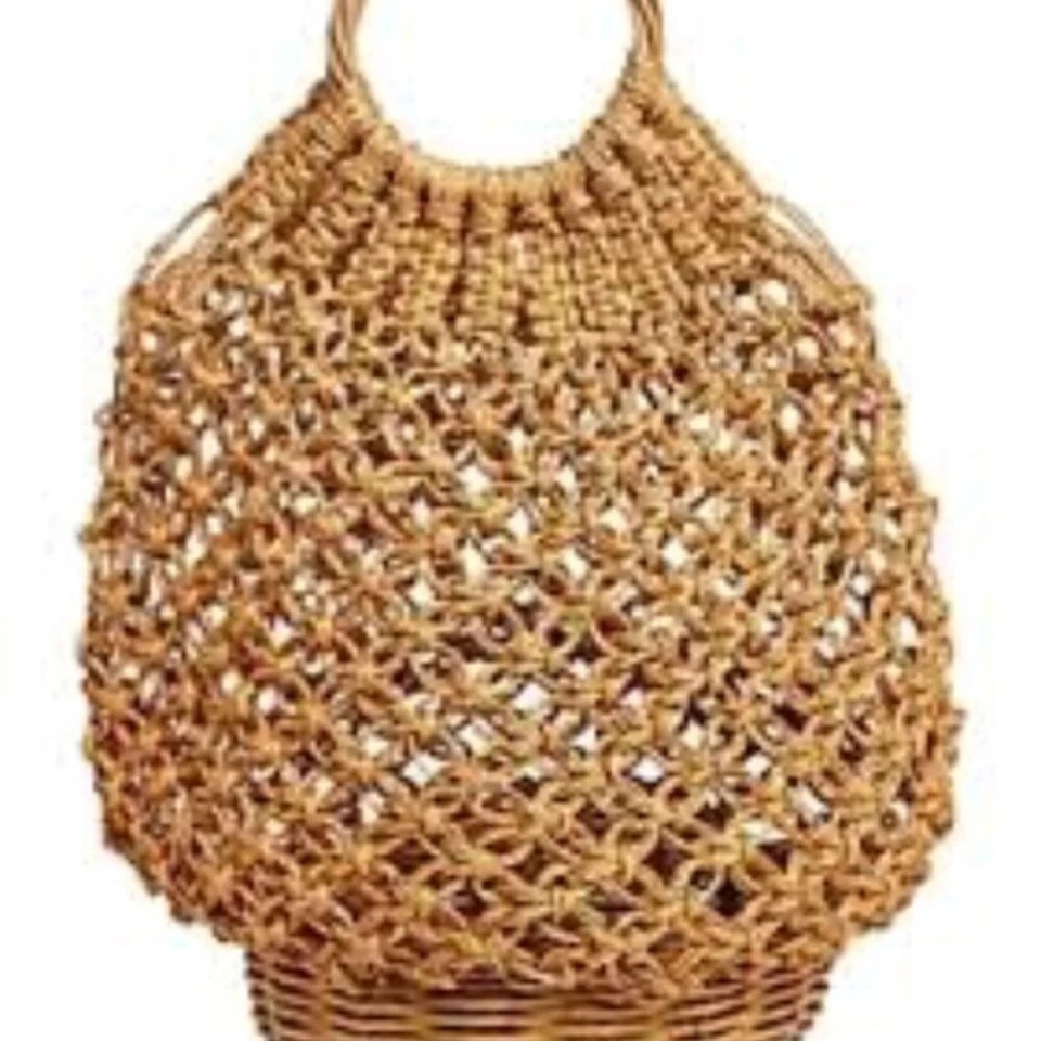 Anthropologie SERPUI Lara Macrame Crochet Basket Bag B2823