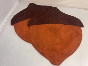 Juego de 2 colchonetas cepillo algodón quemado naranja y marrón - Imagen 1 de 7