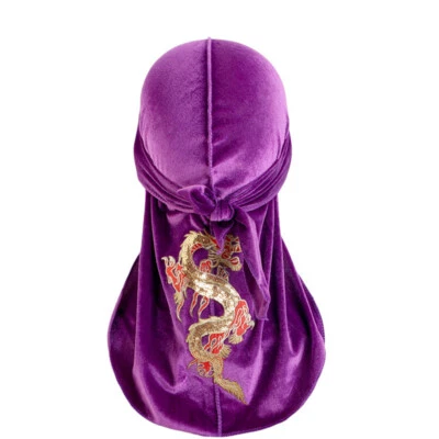 Para hombres Terciopelo Cola Larga Turbante Dragón Durag Sombrero Prendas para la Cabeza Gorra Pirata Envoltura para la Cabeza Foto 1 de 4