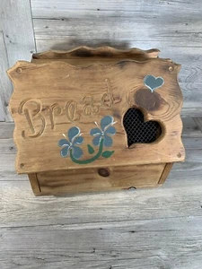 Vintage Antique Large Solid Wooden Bread Box Rustic Country Kitchen - HANDMADE - Picture 1 of 12