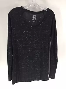 So Womens Top Medium Black Long Sleeve Pullover Speckled.. - Picture 1 of 7
