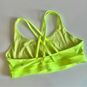 Lululemon energy sports bra 14 strappy pullover electric lemon B-D cup medium - Picture 1 of 5