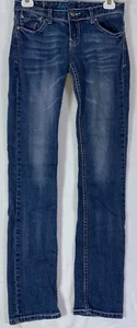 Ariya Jeans Damen 3/4 Blau Denim Bootcut Medium Washout Stretch Hose 28X31 - Bild 1 von 12