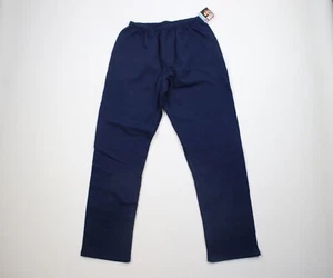 Deadstock Vintage Y2K Womens Medium Blank Flared Sweatpants Pants Navy Blue - Picture 1 of 10