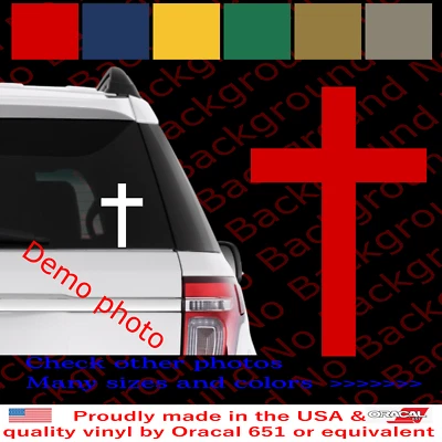 Cross Christian Vinyl Die Cut Decal Sticker God Jesus Christ Church Holy JS021B - Image 1 of 4