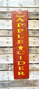Handmade Farmhouse Painted Home Décor vertical "APPLE CIDER" Sign - Picture 1 of 2
