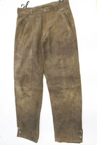 Lange Lederhose schlicht Vintage Ziegenleder kaum getragen butterweich Gr.48 - Bild 1 von 7