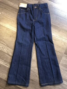 Eli Lil Kids Jeans Boys Size 5 Dark Wash Cotton Denim Bootcut NEW VTG 70s 80s - Picture 1 of 13