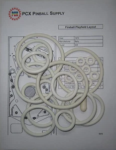 Kit de anillo de goma Bally Fireball Pinball 1972 (versión comercial) - Imagen 1 de 2
