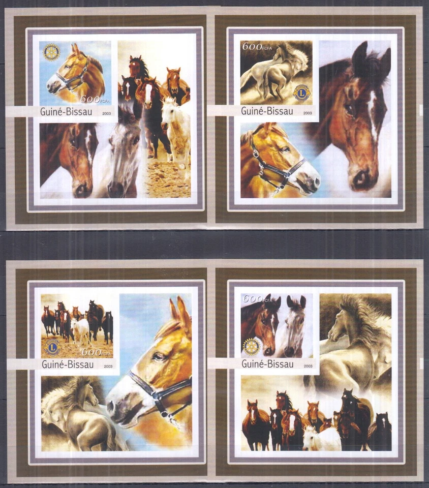 ST23Id. Guinea-Bissau - MNH - Animals - Horses - 2003 - Imperf - Deluxe - Image 1 of 1