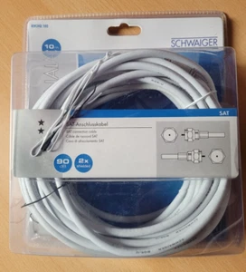 SCHWAIGER Satellitenkabel, 10 m, doubleshielded, KVCHQ100, weiß, gebr. - Bild 1 von 2