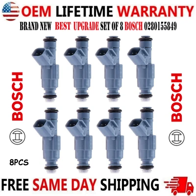 Топливные форсунки BOSCH x8 НОВЫЕ ЛУЧШЕЕ ОБНОВЛЕНИЕ для 2001-07 Jeep Grand Cherokee 4,7 л V8 - Изображение 1 из 4