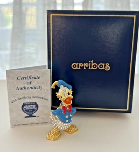 DONALD DUCK Arribas Brothers Disney Figurine 2" Swarovski Crystal Jeweled in Box - Picture 1 of 9