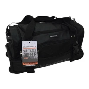 Weatherproof Split Case Duffle Bag - 30” Heavy-Duty Travel Bag Black - Picture 1 of 11