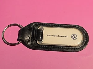 Schlüsselanhänger Schlüsselring - Vintage Volkswagen Lowestoft Leder Key Fob schwarz - Bild 1 von 2