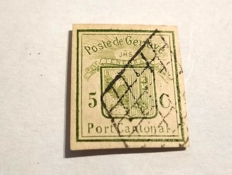 Suisse 1849 -5c vert N°4 Cote;3500€ -POSTE LOCALES ET  CONTONALES - oblitéré - Photo 1/4
