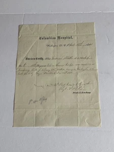 BÜRGERKRIEG GEORGE WASHINGTON UNIVERSITY ARMY HOSPITAL URLOUGH 1864 ORIGINAL - Bild 1 von 9