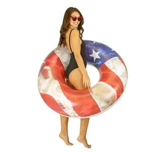 Poolcandy Stars & Stripes Pool Tube 48 inches American Flag Swim Ring - Picture 1 of 9