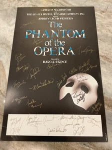 Tarjeta de ventana "EL FANTASMA DE LA ÓPERA" Broadway Tour 14x22" firmada años 90 - Imagen 1 de 4