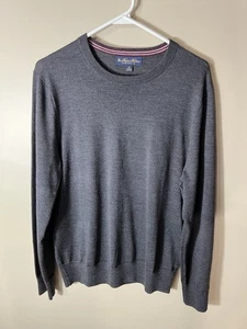 Suéter Brooks Brothers Hombre Gris 100% Lana Merino Pullover Cuello Redondo Preppy - Imagen 1 de 17