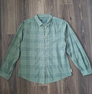 💙 Woolrich Damen Bluse mit Knopfleiste 100% Baumwolle Gr. M Outdoor Wandern Preppy - Bild 1 von 8