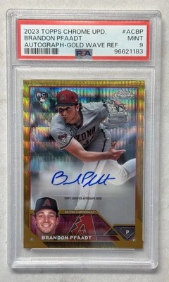 2023 Topps Chrome Brandon Pfaadt RC Auto Gold Wave Refractor /50 Rookie PSA 9  - Image 1 of 2