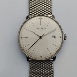 Vintage Junghans Max Bill Automatic Date White Dial Men's Wristwatch German 38mm