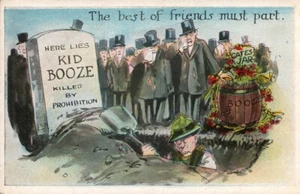 C 1915 POSTAL HUMOR PC AMIGOS ENTERRAR NIÑO ALCOHOL ASESINADO POR PROHIBICIÓN SERIE 722 - Imagen 1 de 2