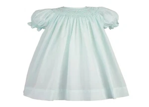 NWT Petit Ami Mint Green S Pearls Bishop Smocked 6 Months Baby Girls Dress 6M - Picture 1 of 3