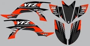 Graphic kit for 2003-2008 Yamaha YFZ450 YFZ 450 ATV decals sticker Carbon Orange - Bild 1 von 3