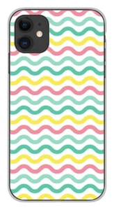 Coque en silicone imprimée compatible Apple iPhone 11 Vagues colorees - Photo 1 sur 3