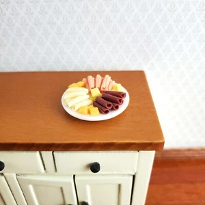 Dollhouse Food Cold Cuts Meat & Cheese Party Tray 1:12 Scale Miniature Kitchen - Picture 1 of 3