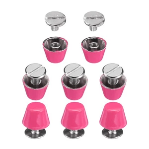 8set Flat Head Stud Spike 10mm Purse Feet Nail Stud Buckle Rivets Tool, Pink - Picture 1 of 6