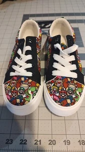 New Official Nintendo Ground Up Super Mario Bros Shoes Youth size 3 Low Canvas - Picture 1 of 6