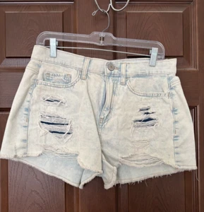 So Shorts Women's 5/27W Acid Wash Distressed High Rise Curvy Mom - Picture 1 of 3
