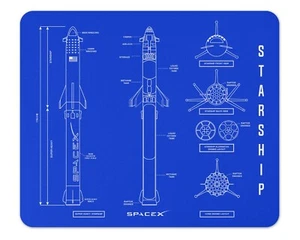 Alfombrilla de ratón Starship Blueprint 1/4 de grosor - Imagen 1 de 2