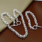 925 Silver Jewellery Set Men Women Fashion Silver Bracelet Necklace Sets Gift