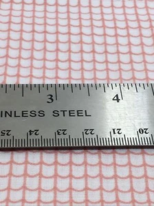 Cotton Blend Fabric White with Pink Geometric Design 1 Yard x 44" Width - Picture 1 of 2