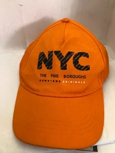 NYC The Five Boroughs Baseball Cap Trucker Hat Orange Adjustable - Picture 1 of 6