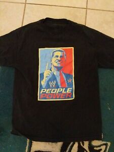  John Laurinaitis WWE Authentic People Power T Shirt Size Large (L) RARE
