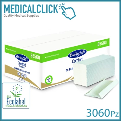 3.060 Pz Salviette asciugamani piegati a C 2 veli compatibili a V a Z BULKYSOFT