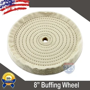 8" x 40 ply 5/8 Inch Arbor Hole Stitched cotton polishing buffing wheel - Picture 1 of 2