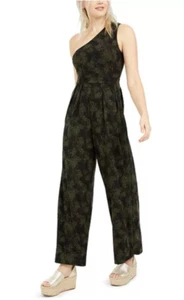 Mono Free People Maya de un hombro pierna ancha para mujer talla pequeña verde boho - Imagen 1 de 9