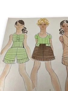 Vintage 1960er Jahre Parsons School of Design Student Mode Skizzen in Farbe - Bild 1 von 4