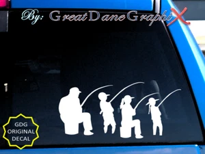Family Fishing PERSONALIZADO - Calcomanía de vinilo - Elección de color - ALTA CALIDAD - Imagen 1 de 9